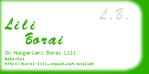 lili borai business card